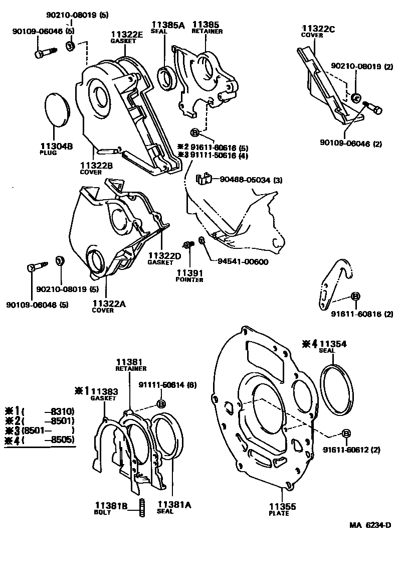 1106 — TIMING GEAR COVER & REAR END PLATE