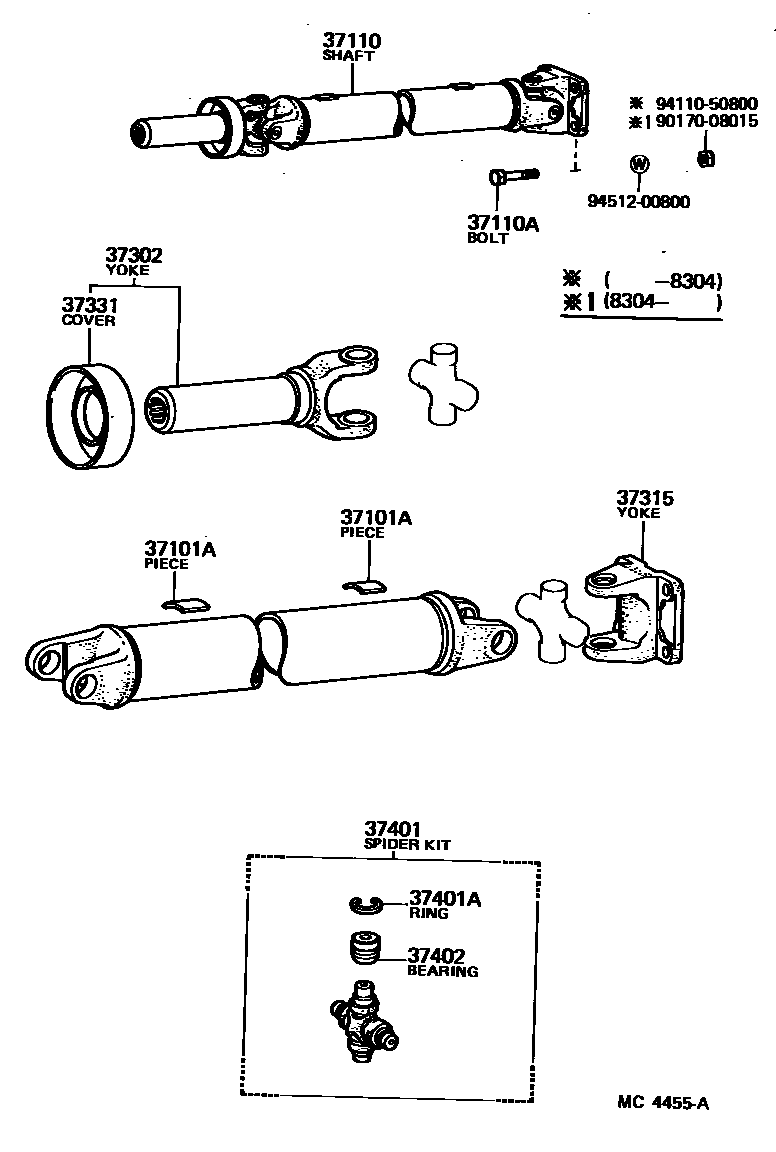 3701 — PROPELLER SHAFT & UNIVERSAL JOINT