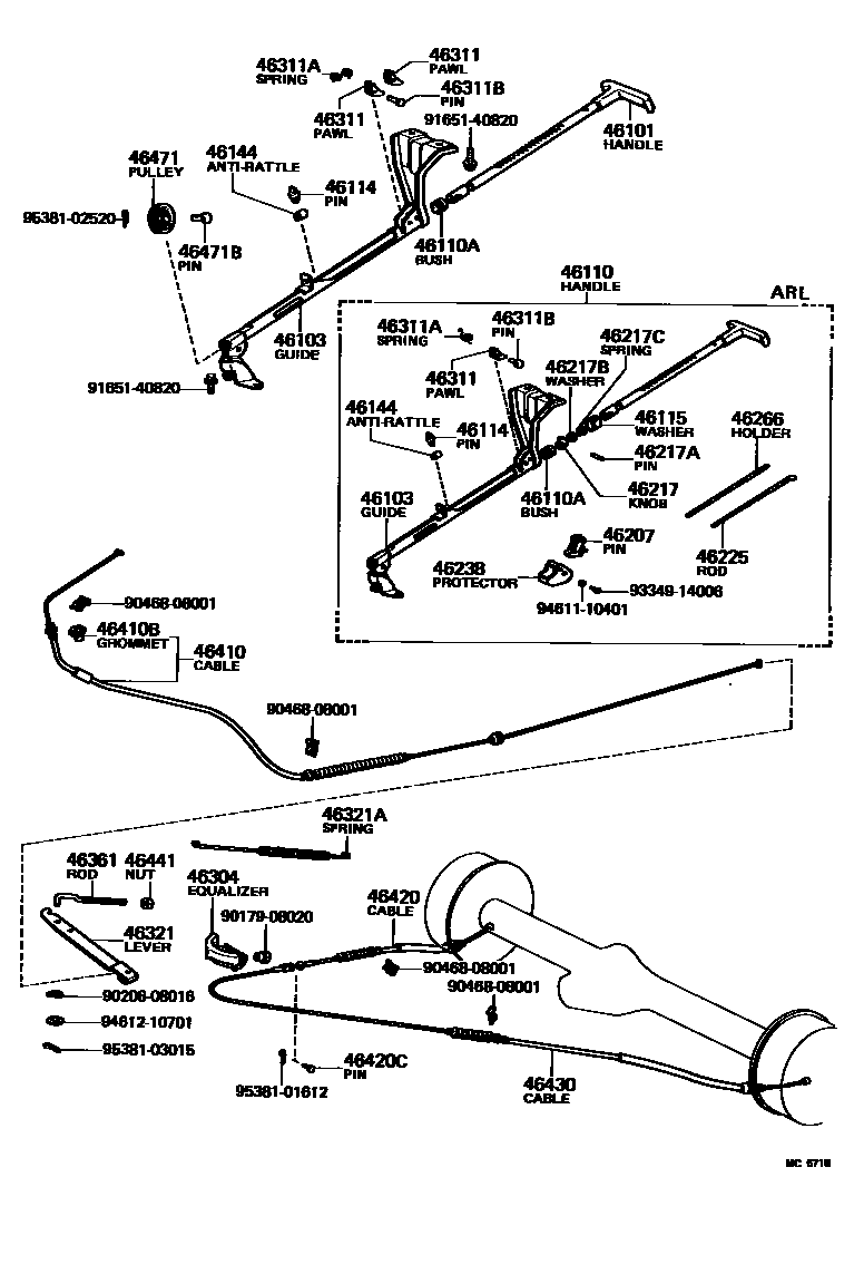 4601 — PARKING BRAKE & CABLE