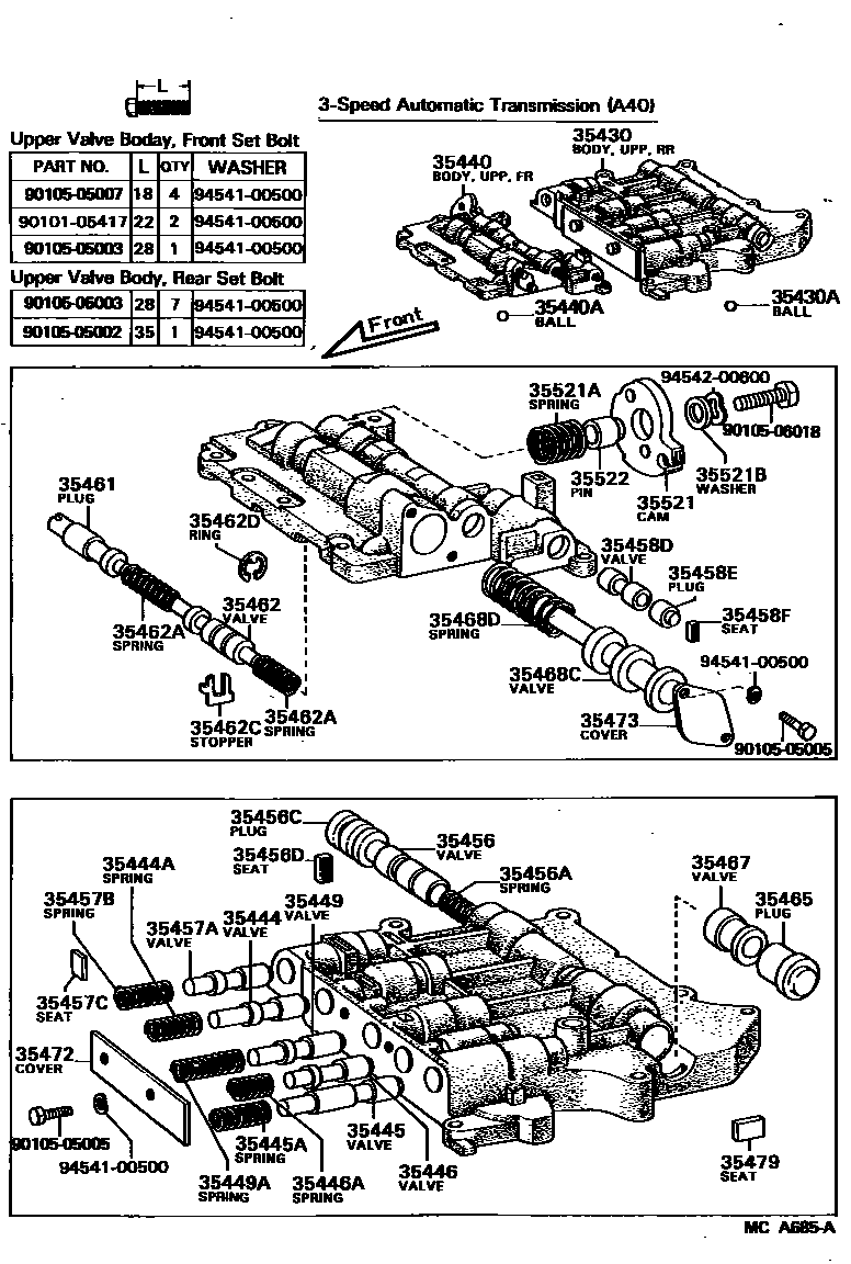 3512 — VALVE BODY & OIL STRAINER (ATM)
