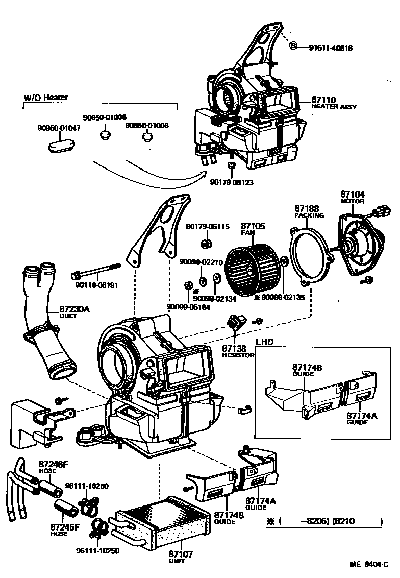 8712 — HEATING & AIR CONDITIONING - HEATER UNIT & BLOWER