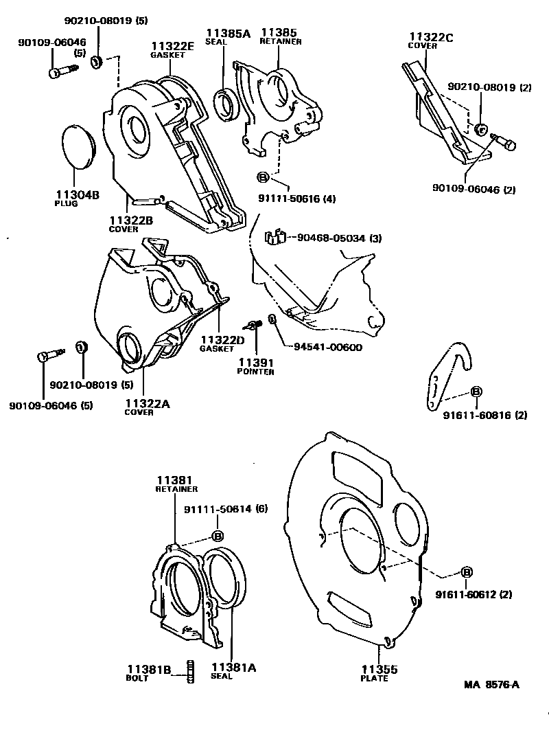 1106 — TIMING GEAR COVER & REAR END PLATE