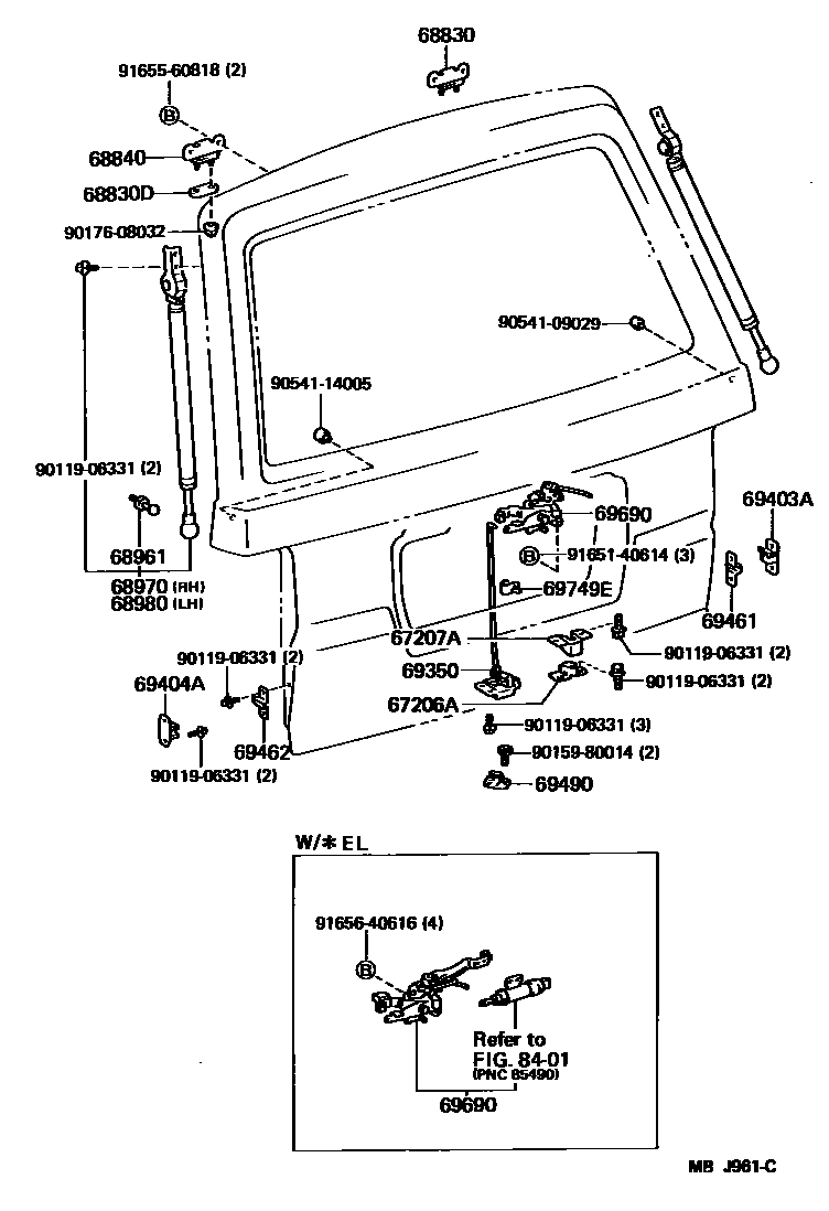 6762 — BACK DOOR LOCK & HINGE