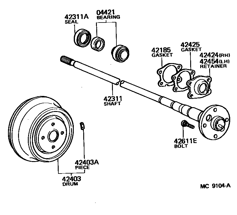 4102 — REAR AXLE SHAFT & HUB