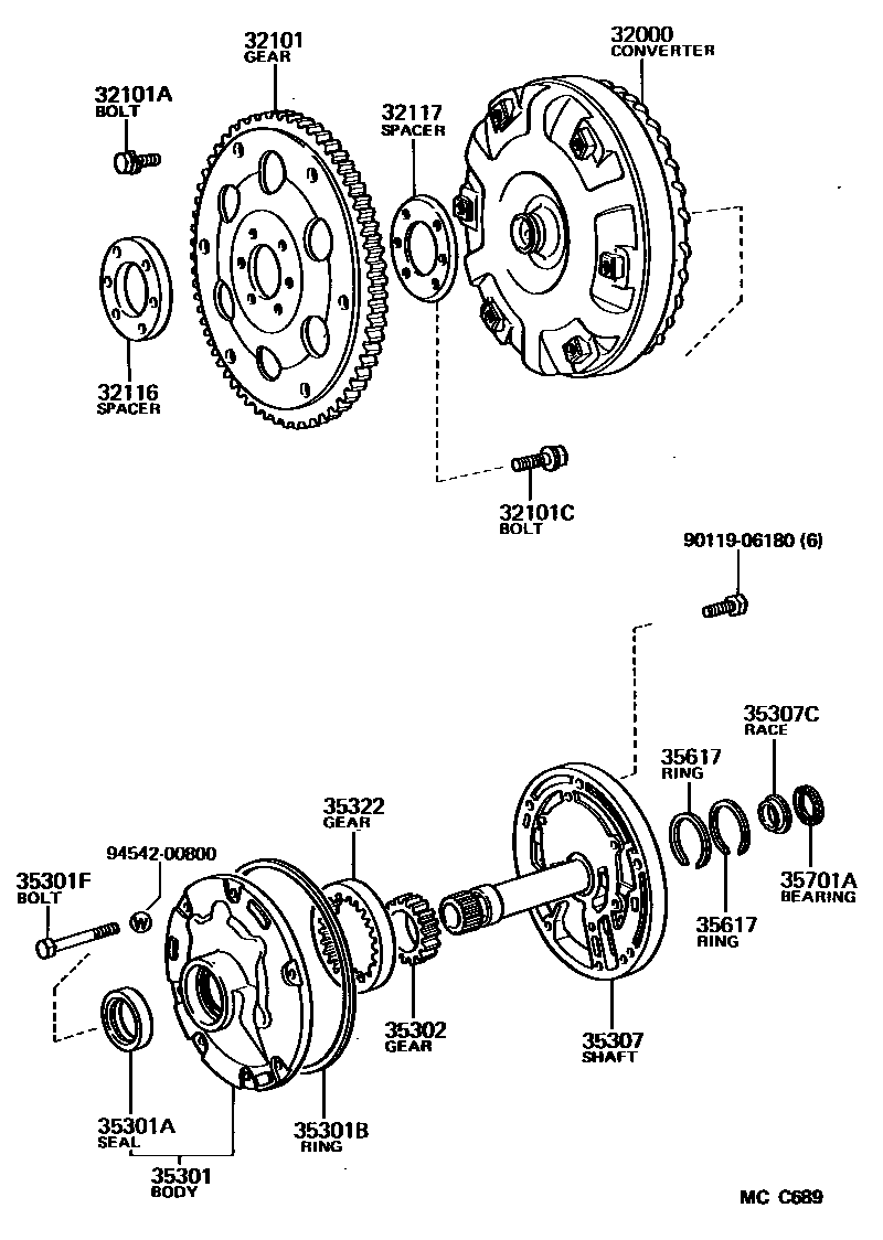 3502 — TORQUE CONVERTER, FRONT OIL PUMP & CHAIN (ATM)