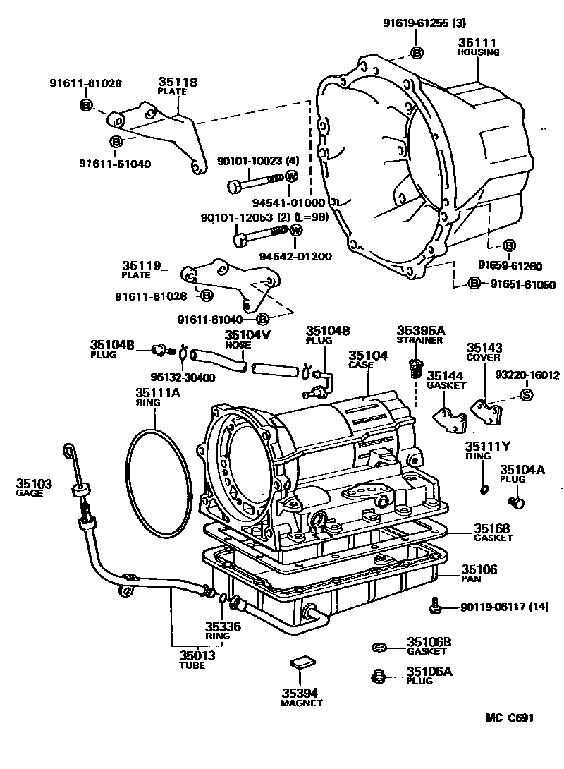 3503 — TRANSMISSION CASE & OIL PAN (ATM)
