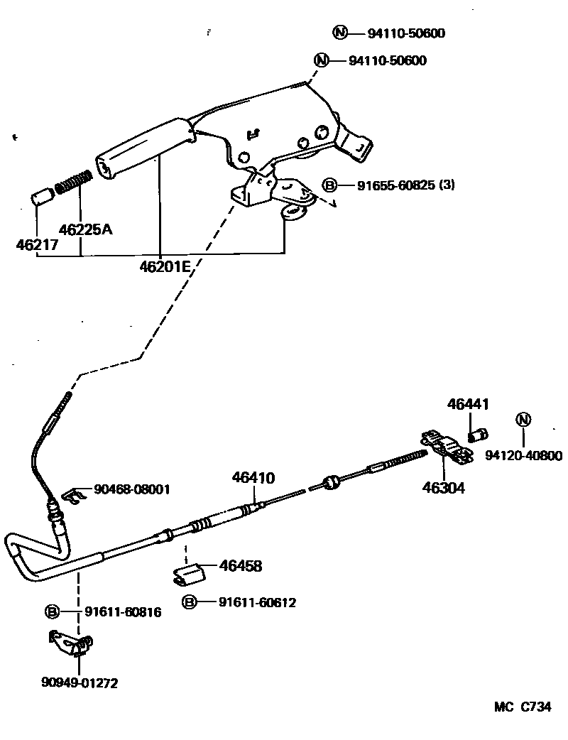 4601 — PARKING BRAKE & CABLE