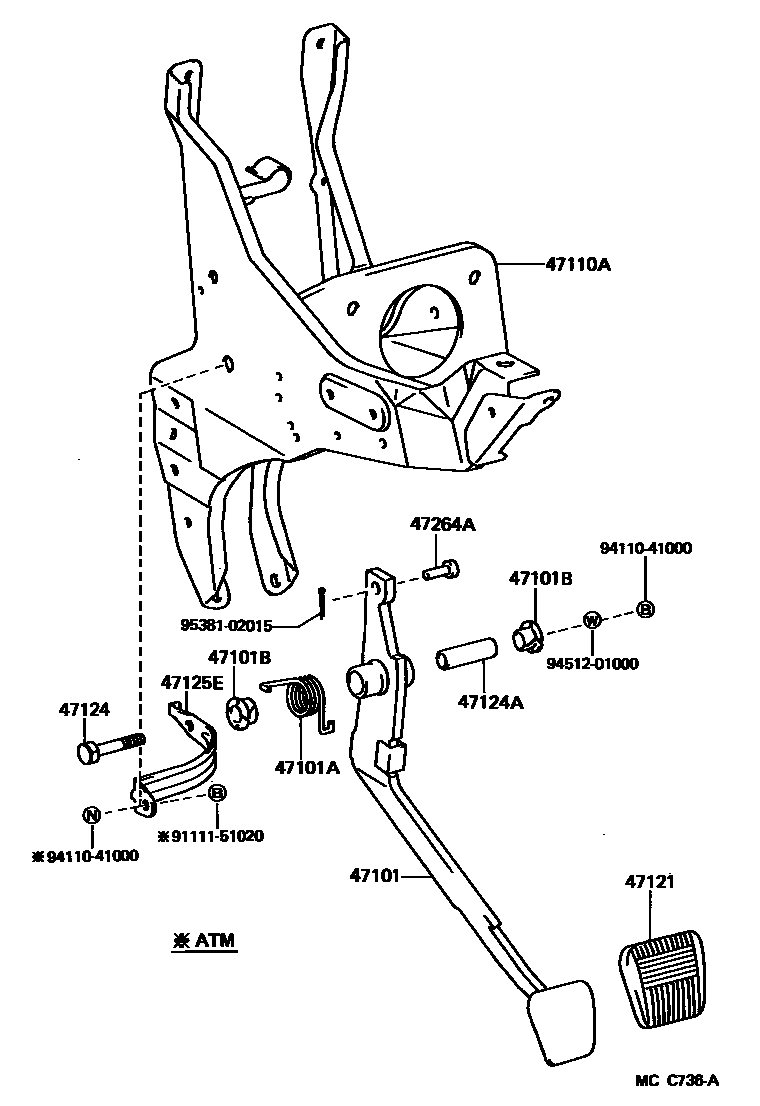 4701 — BRAKE PEDAL & BRACKET