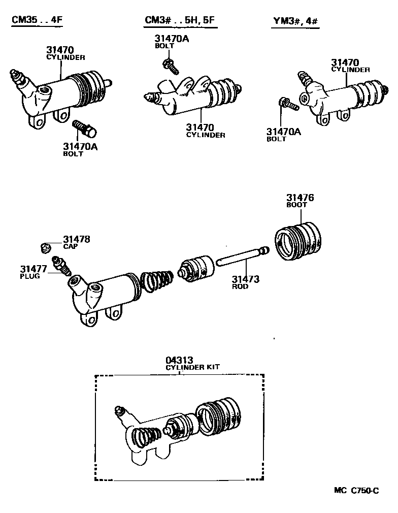 3105 — CLUTCH RELEASE CYLINDER