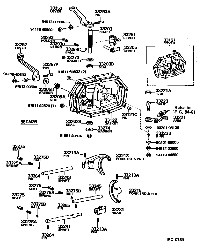 3307 — GEAR SHIFT FORK & LEVER SHAFT (MTM)