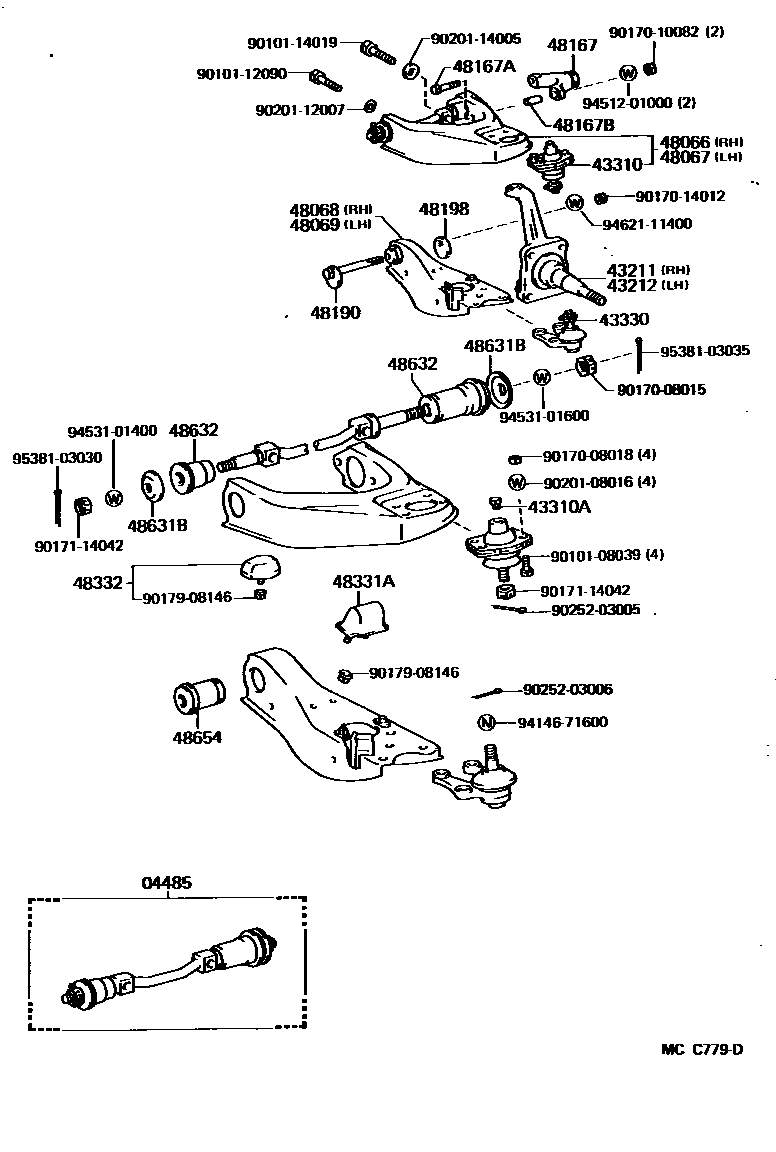 4802 — FRONT AXLE ARM & STEERING KNUCKLE