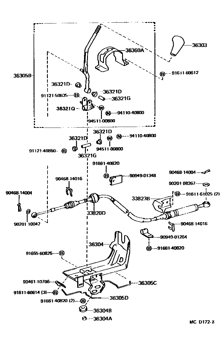 3611 — TRANSFER LEVER & SHIFT ROD