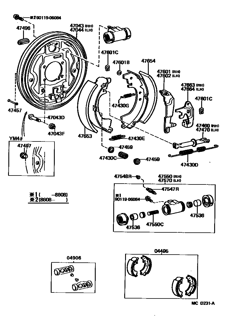 4706 — REAR DRUM BRAKE WHEEL CYLINDER & BACKING PLATE