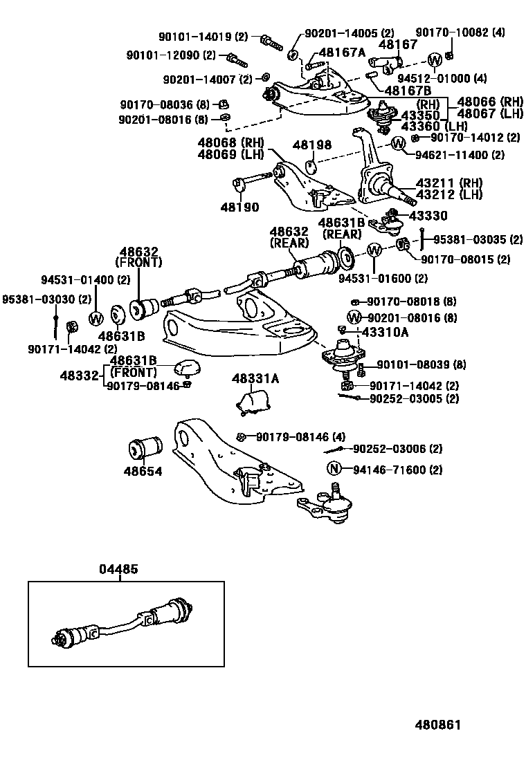 4802 — FRONT AXLE ARM & STEERING KNUCKLE