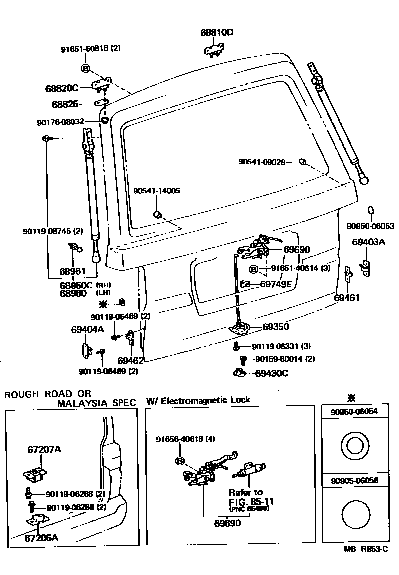 6762 — BACK DOOR LOCK & HINGE