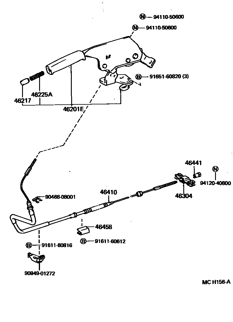 4601 — PARKING BRAKE & CABLE