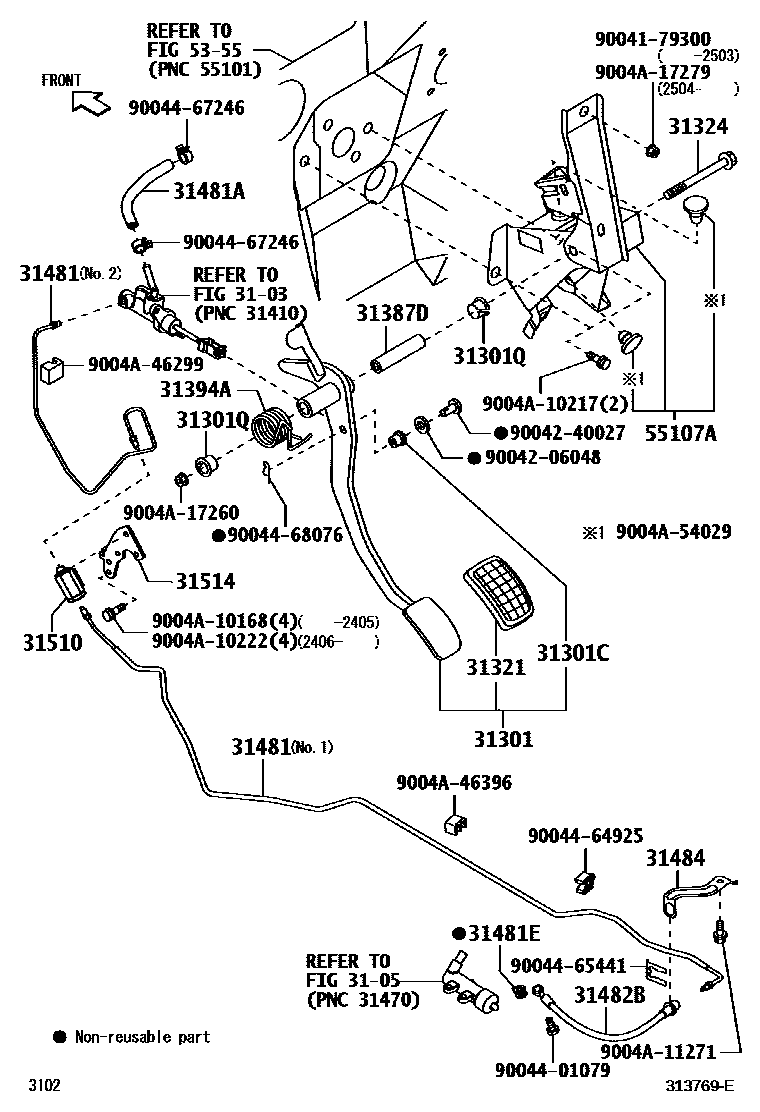3102 — CLUTCH PEDAL & FLEXIBLE HOSE