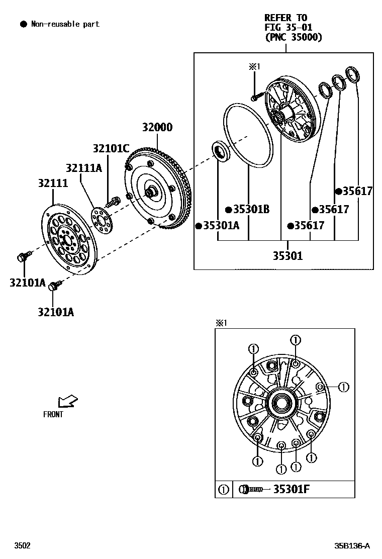 3502 — TORQUE CONVERTER, FRONT OIL PUMP & CHAIN (ATM)