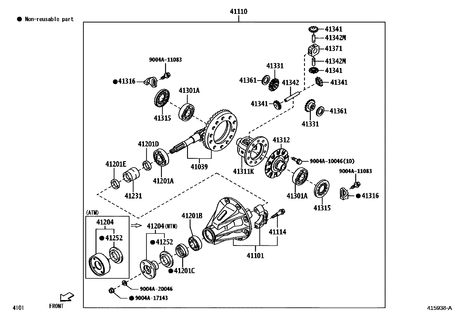 4101 — REAR AXLE HOUSING & DIFFERENTIAL