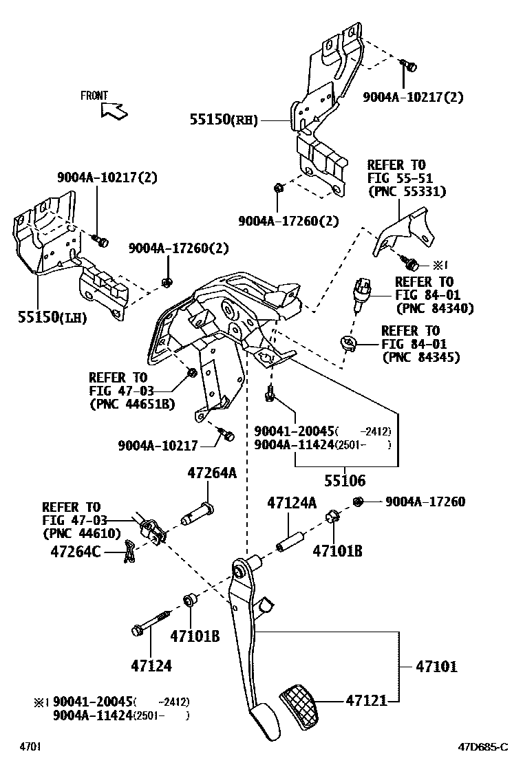4701 — BRAKE PEDAL & BRACKET