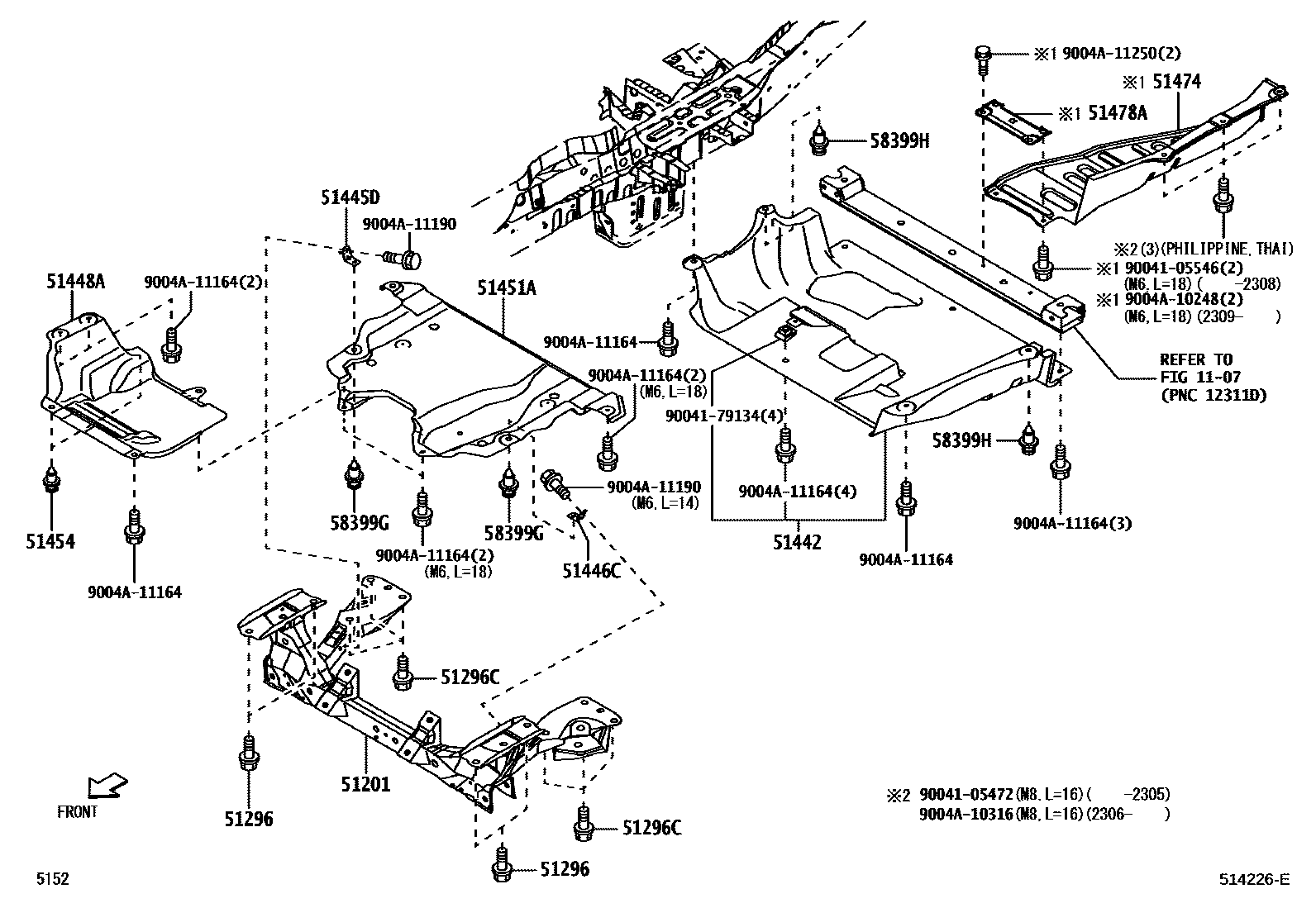 5152 — SUSPENSION CROSSMEMBER & UNDER COVER