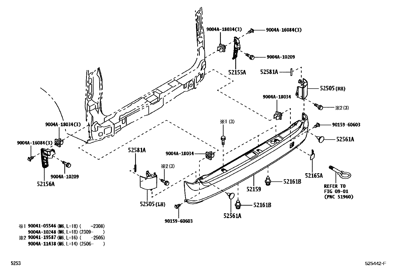 5253 — REAR BUMPER & BUMPER STAY