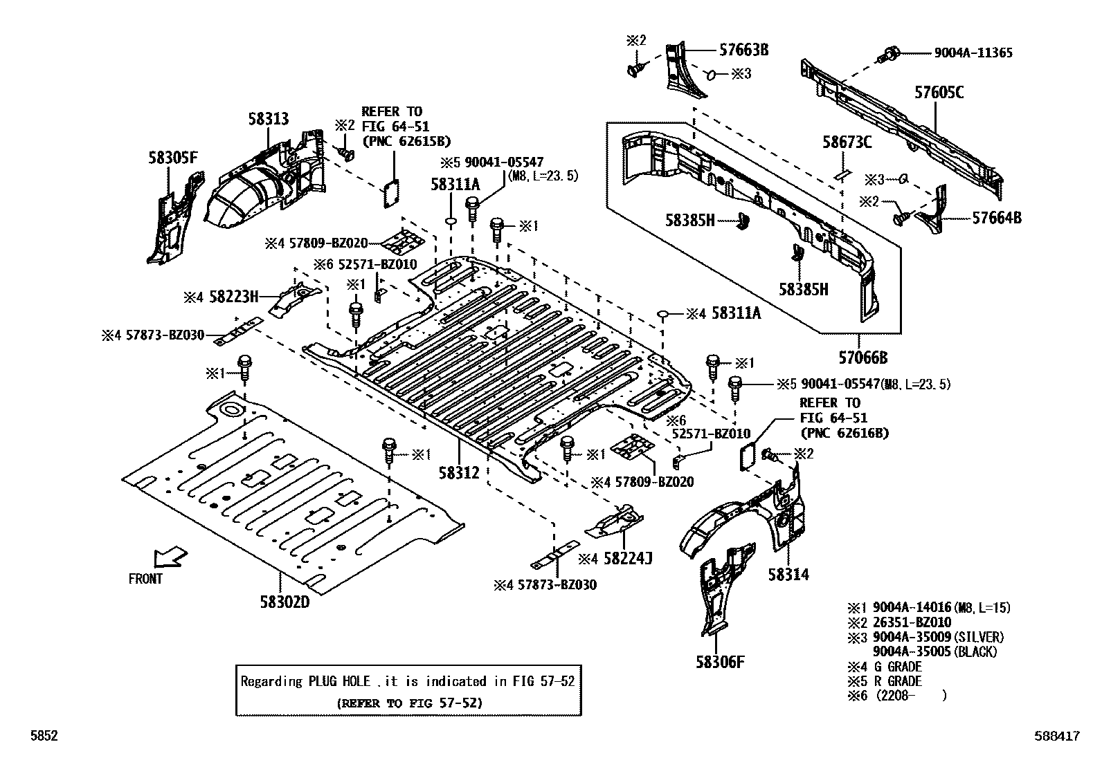 5852 — REAR FLOOR PANEL & REAR FLOOR MEMBER