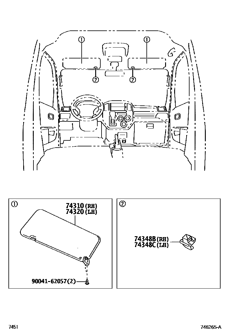7451 — ARMREST & VISOR