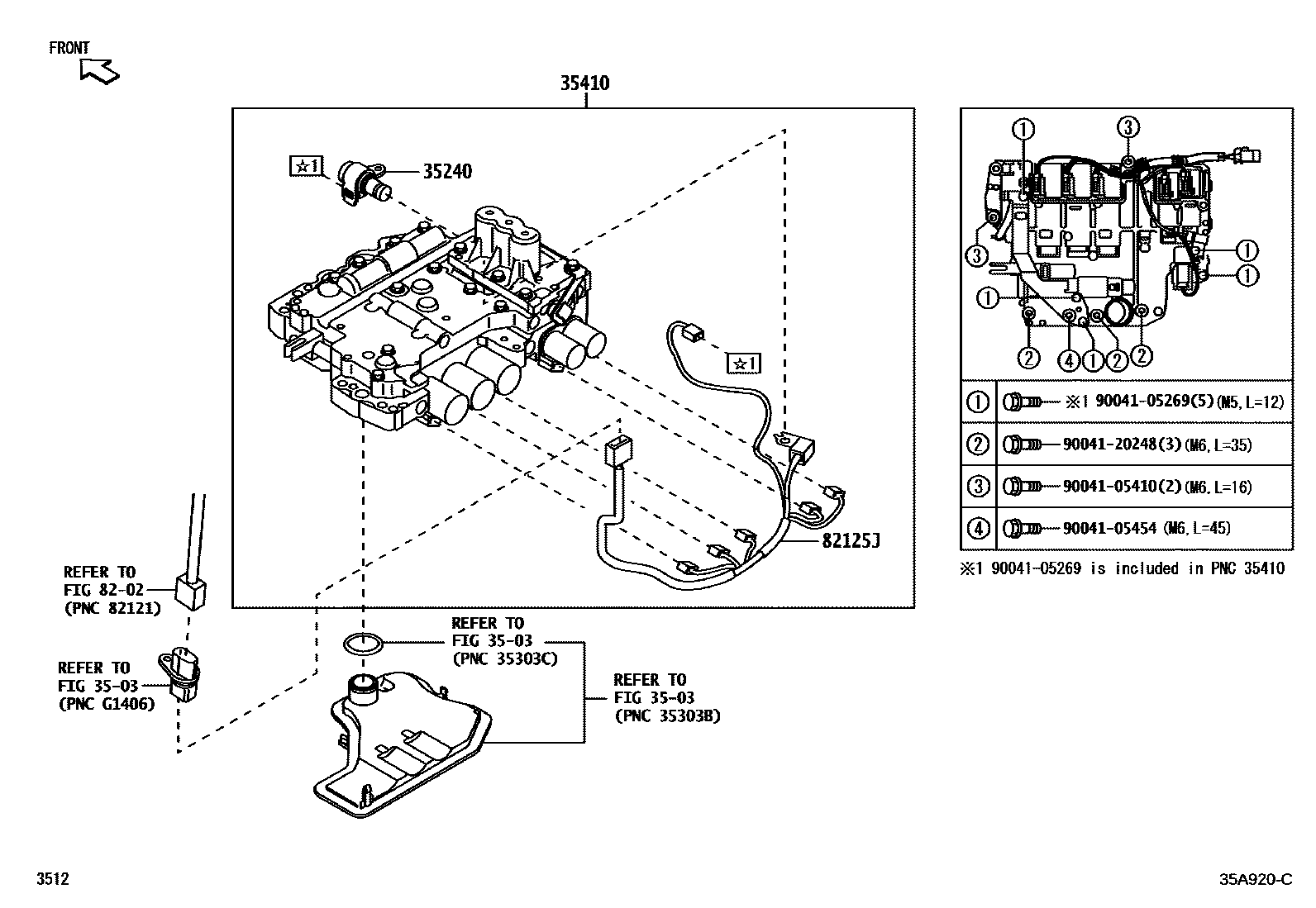 3512 — VALVE BODY & OIL STRAINER (ATM)