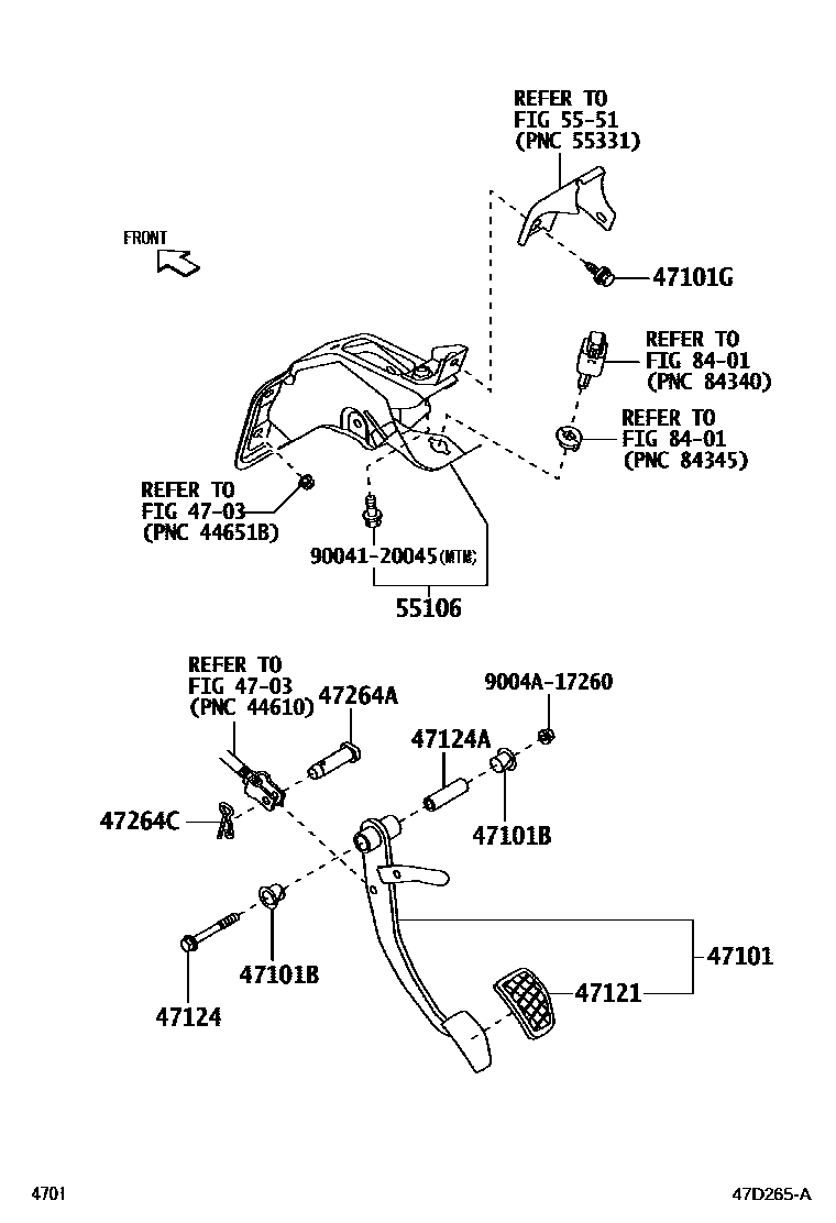 4701 — BRAKE PEDAL & BRACKET