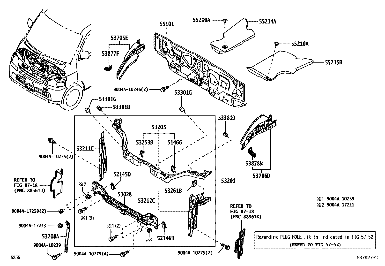 5355 — FRONT FENDER APRON & DASH PANEL