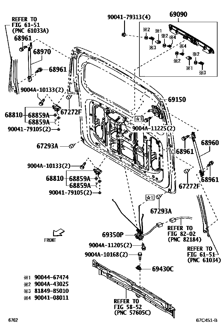 6762 — BACK DOOR LOCK & HINGE