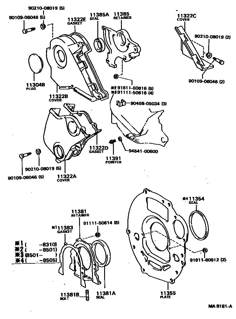 1106 — TIMING GEAR COVER & REAR END PLATE