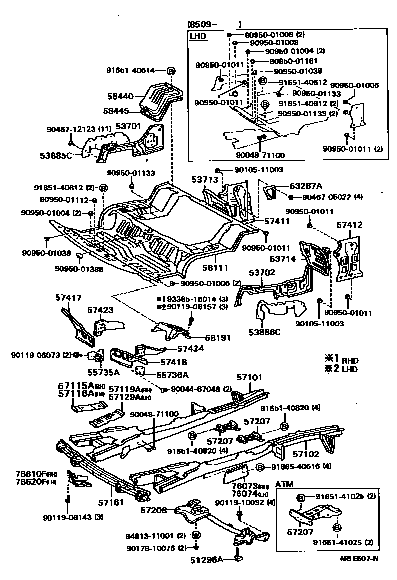 5851 — FRONT FLOOR PANEL & FRONT FLOOR MEMBER