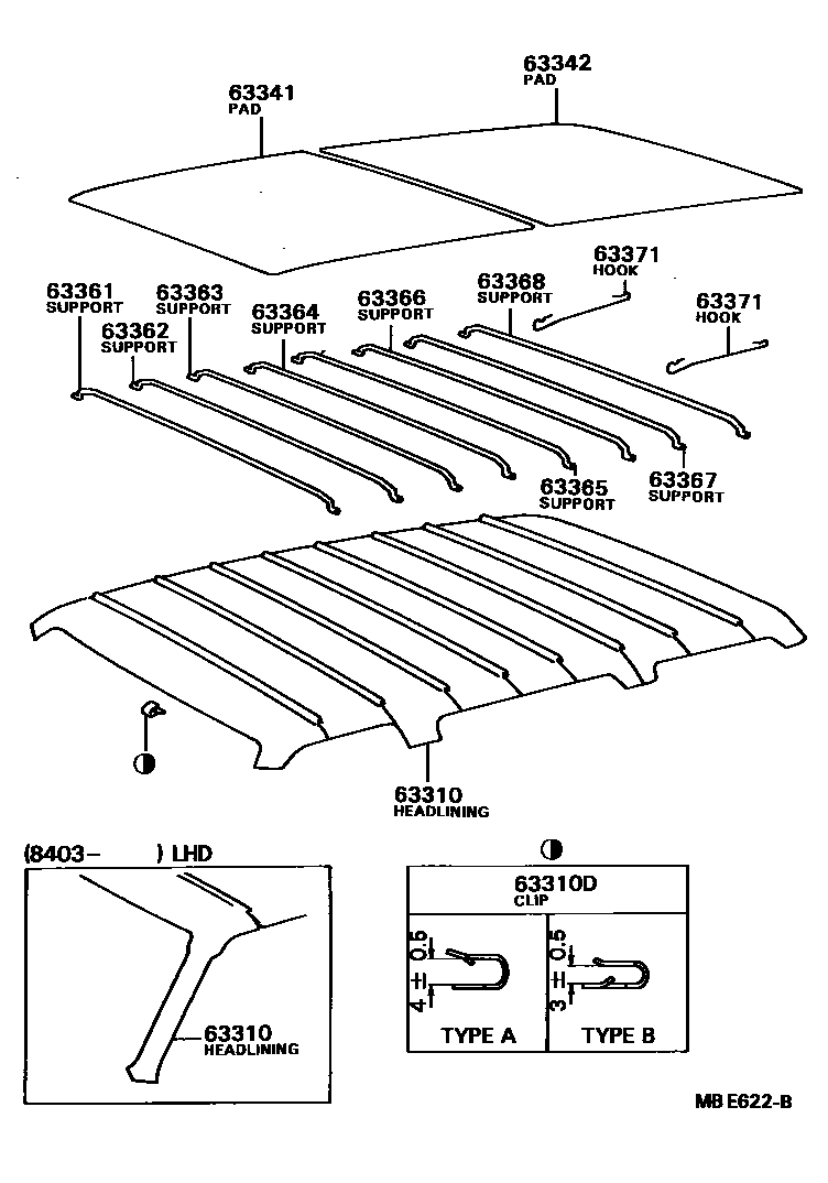 6452 — ROOF HEADLINING & SILENCER PAD