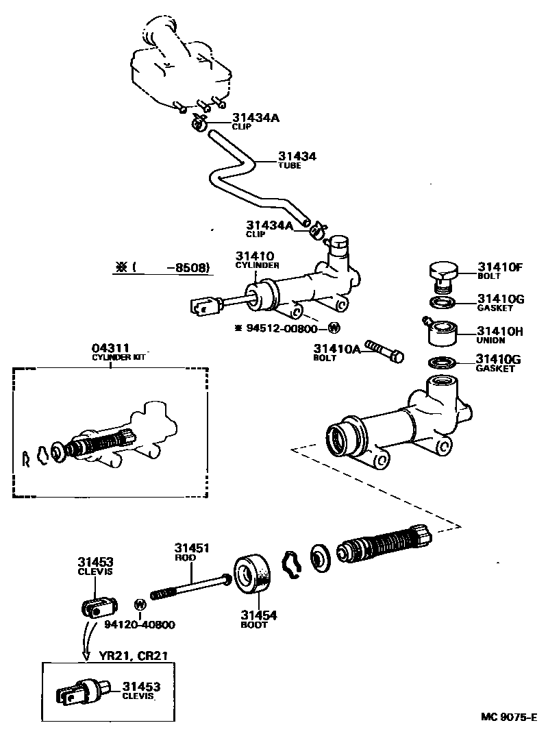 3103 — CLUTCH MASTER CYLINDER