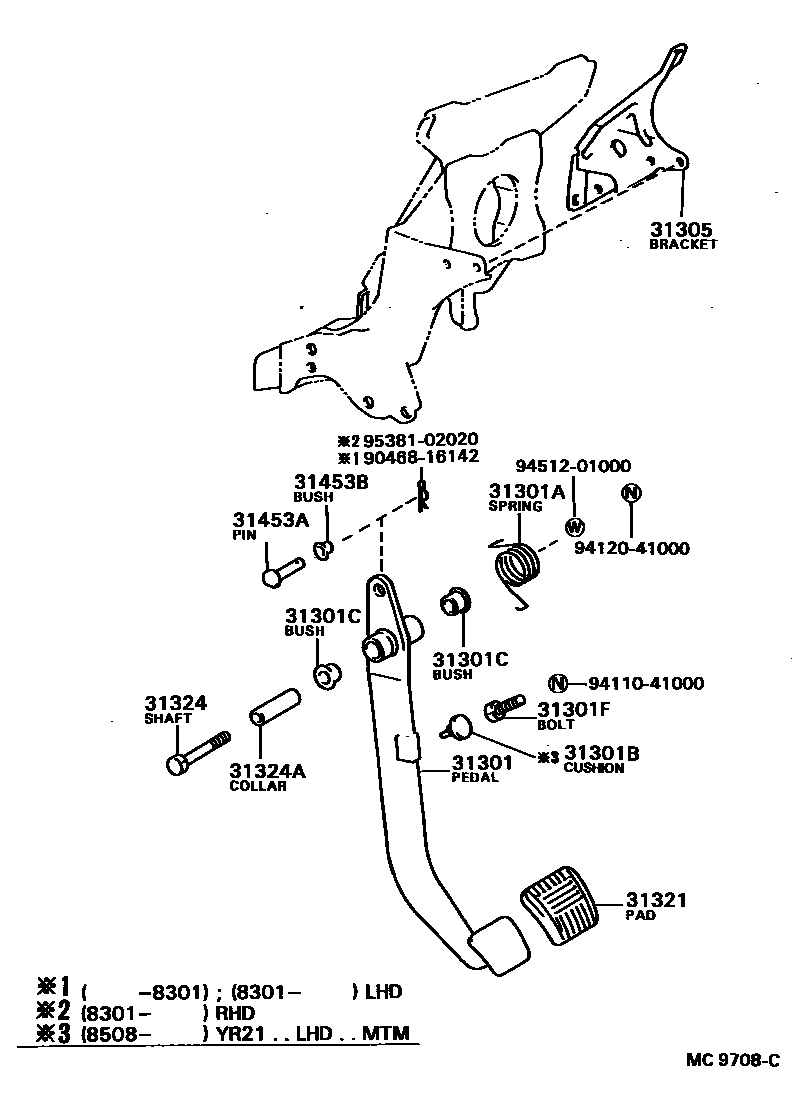 3102 — CLUTCH PEDAL & FLEXIBLE HOSE