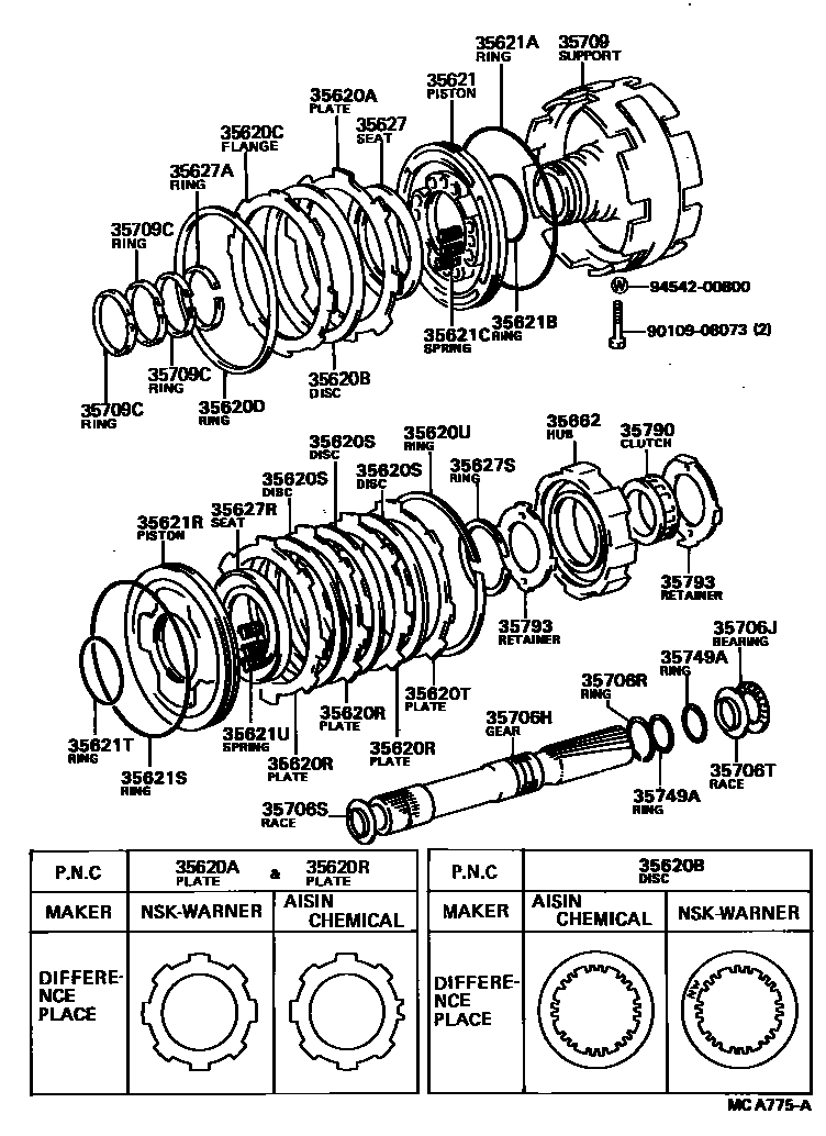 3508 — CENTER SUPPORT & PLANETARY SUN GEAR (ATM)