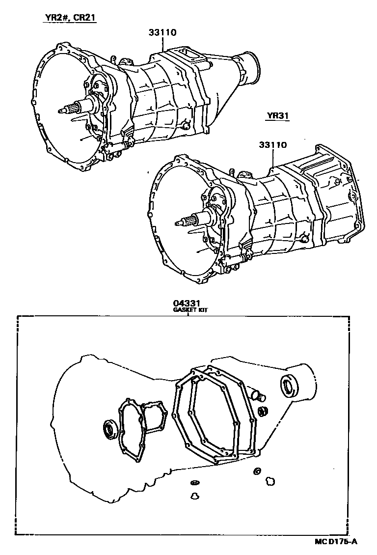 3301 — TRANSAXLE OR TRANSMISSION ASSY & GASKET KIT (MTM)