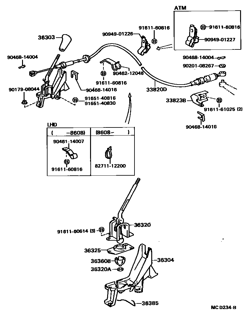 3611 — TRANSFER LEVER & SHIFT ROD