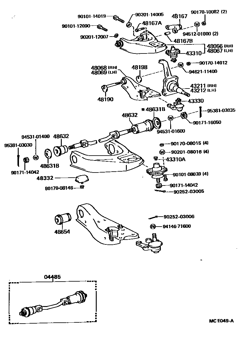 4802 — FRONT AXLE ARM & STEERING KNUCKLE