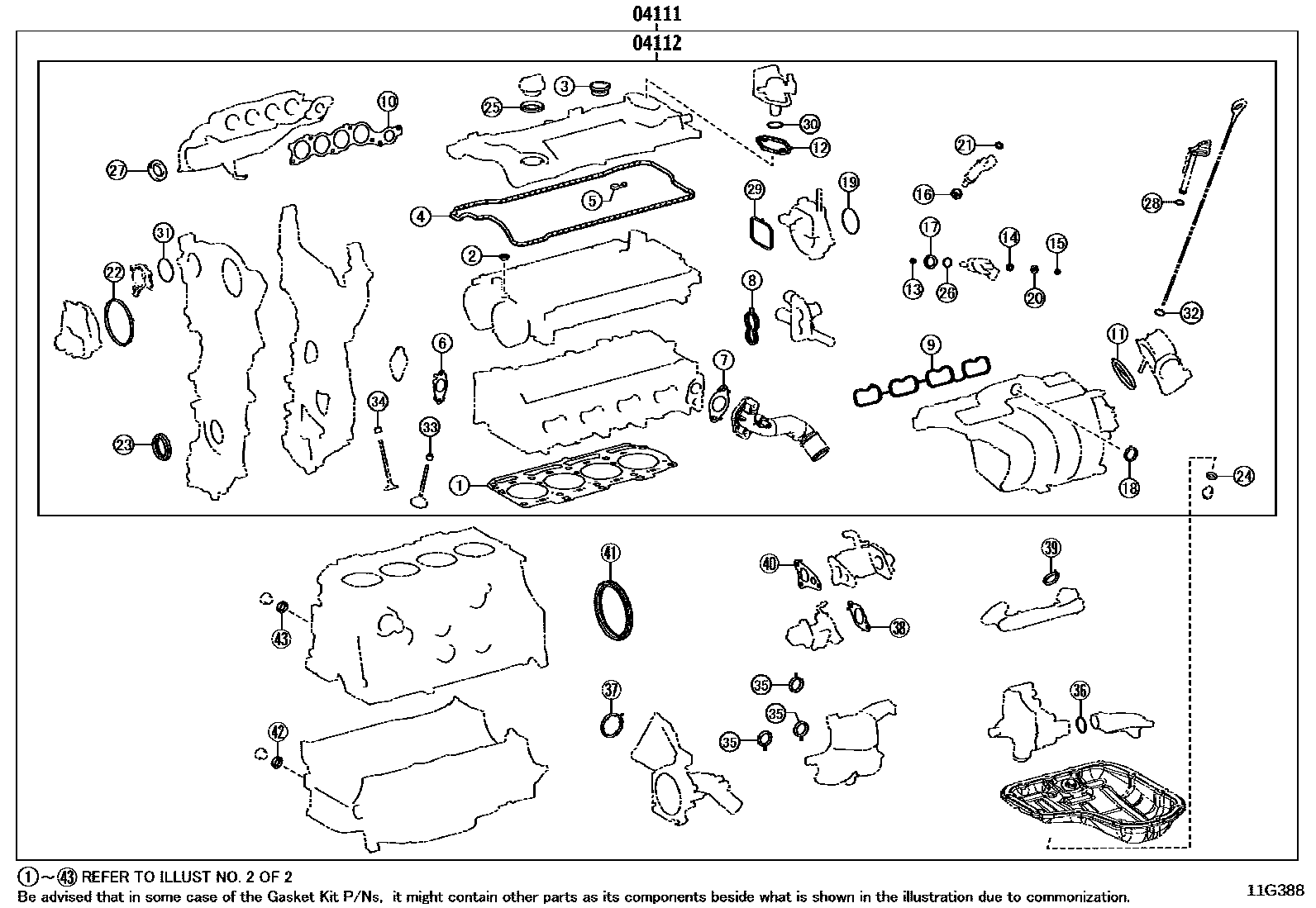 1103 — ENGINE OVERHAUL GASKET KIT