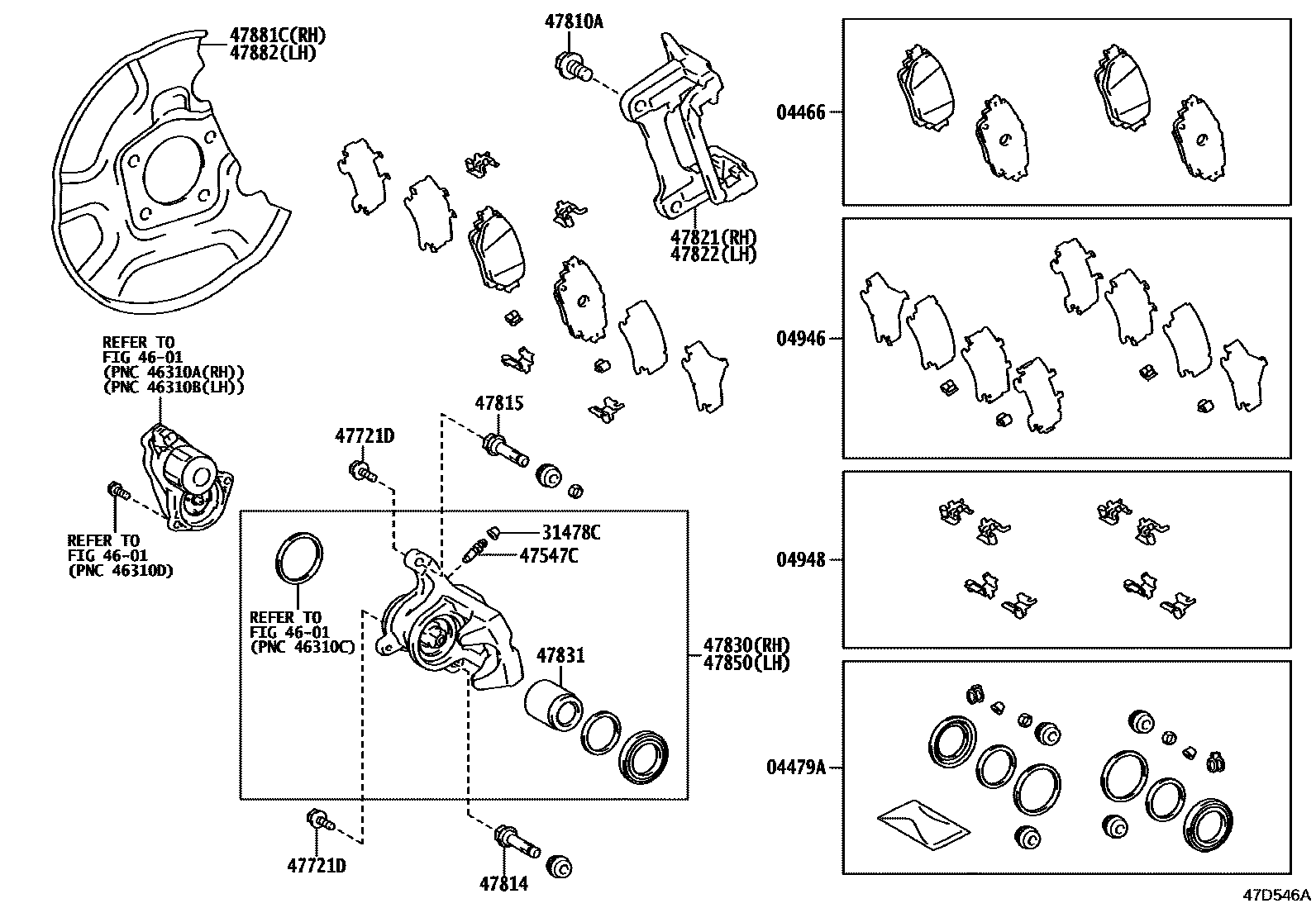 4707 — REAR DISC BRAKE CALIPER & DUST COVER