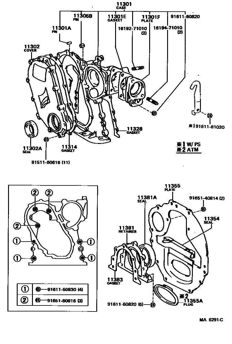 1106 — TIMING GEAR COVER & REAR END PLATE