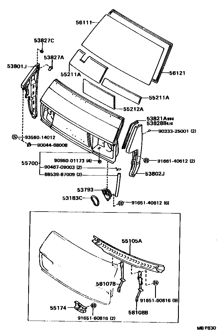 5554 — FRONT PANEL & WINDSHIELD GLASS