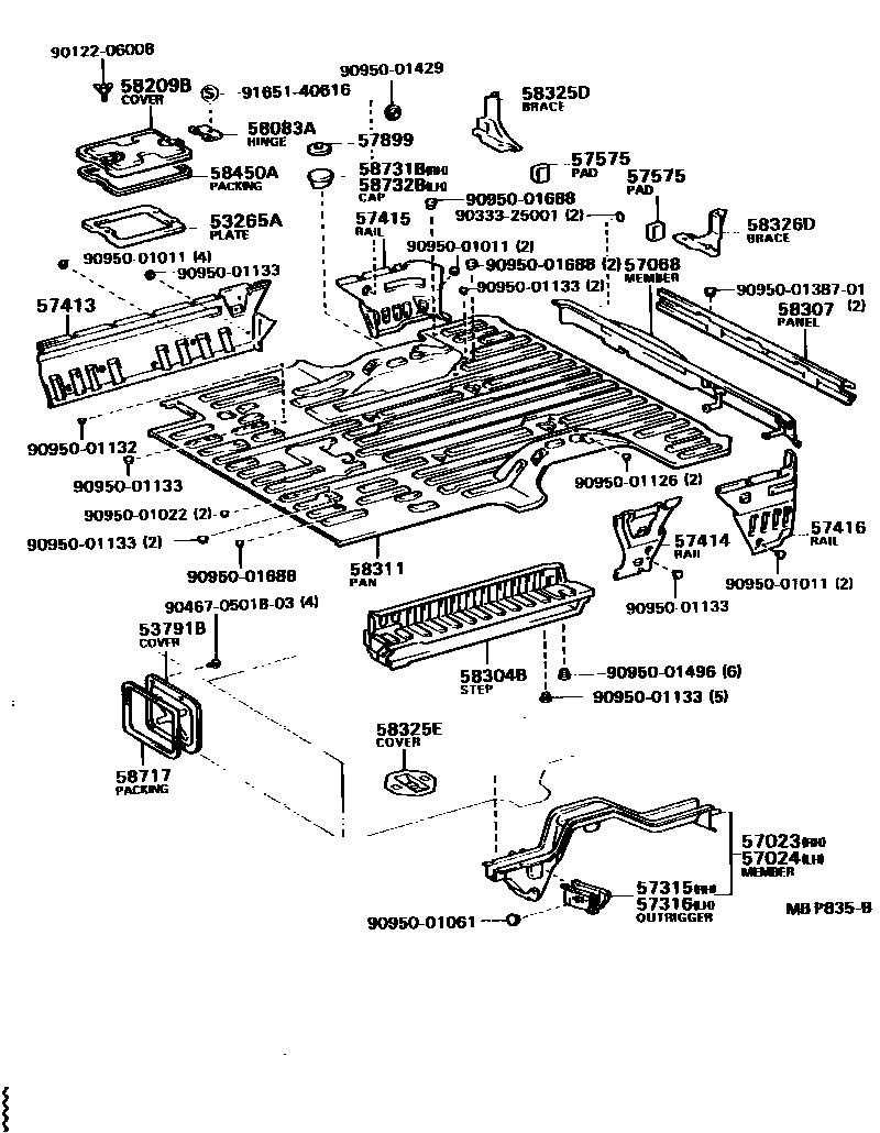 5852 — REAR FLOOR PANEL & REAR FLOOR MEMBER