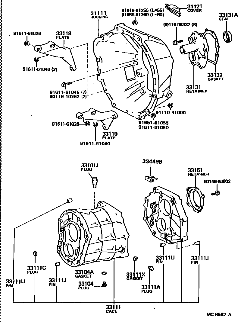 3302 — CLUTCH HOUSING & TRANSMISSION CASE (MTM)