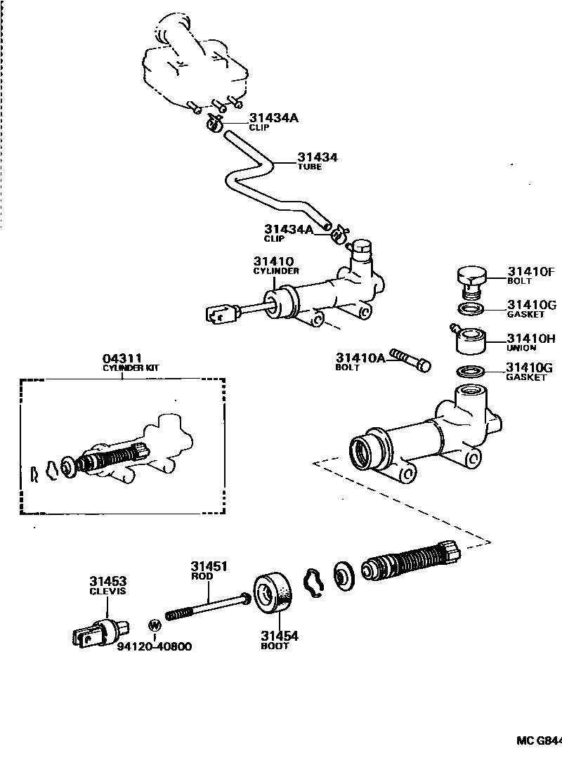 3103 — CLUTCH MASTER CYLINDER