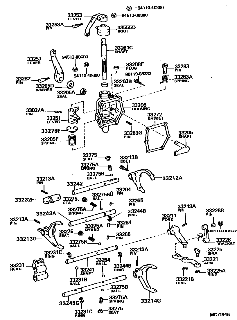 3307 — GEAR SHIFT FORK & LEVER SHAFT (MTM)