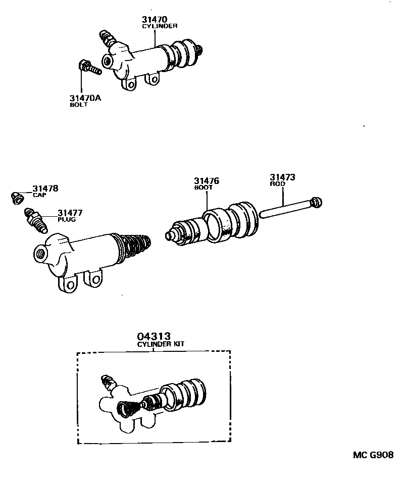 3105 — CLUTCH RELEASE CYLINDER